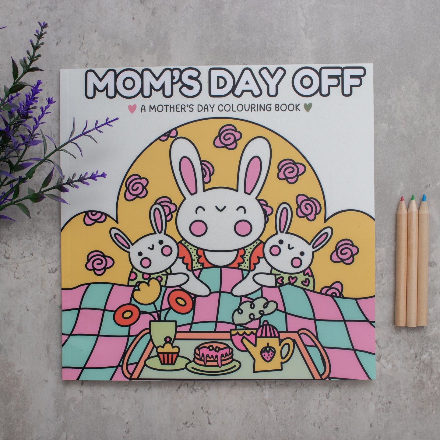 A colouring book by EMF publishing for mothers day titled mom's day off