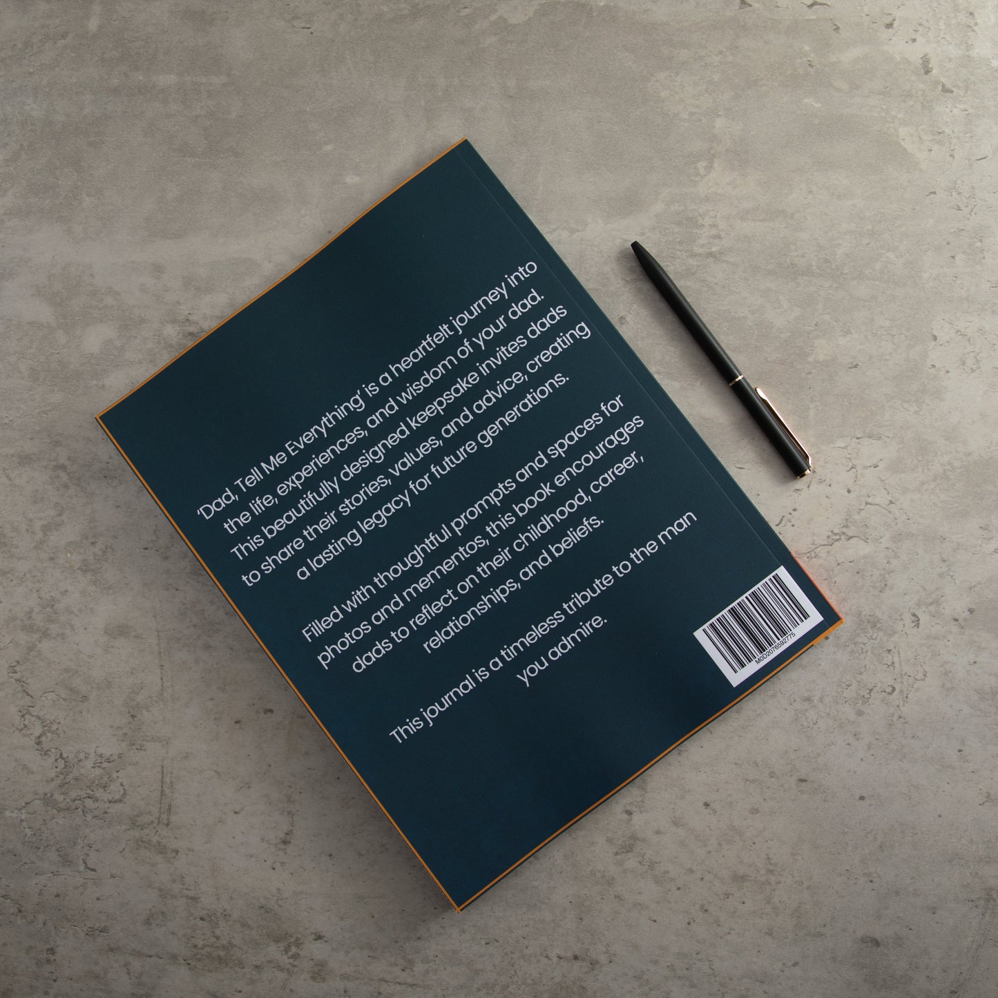 The blurb of dad tell me everything journal. Created by EMF publishing, the publishers of 99 dates to remember