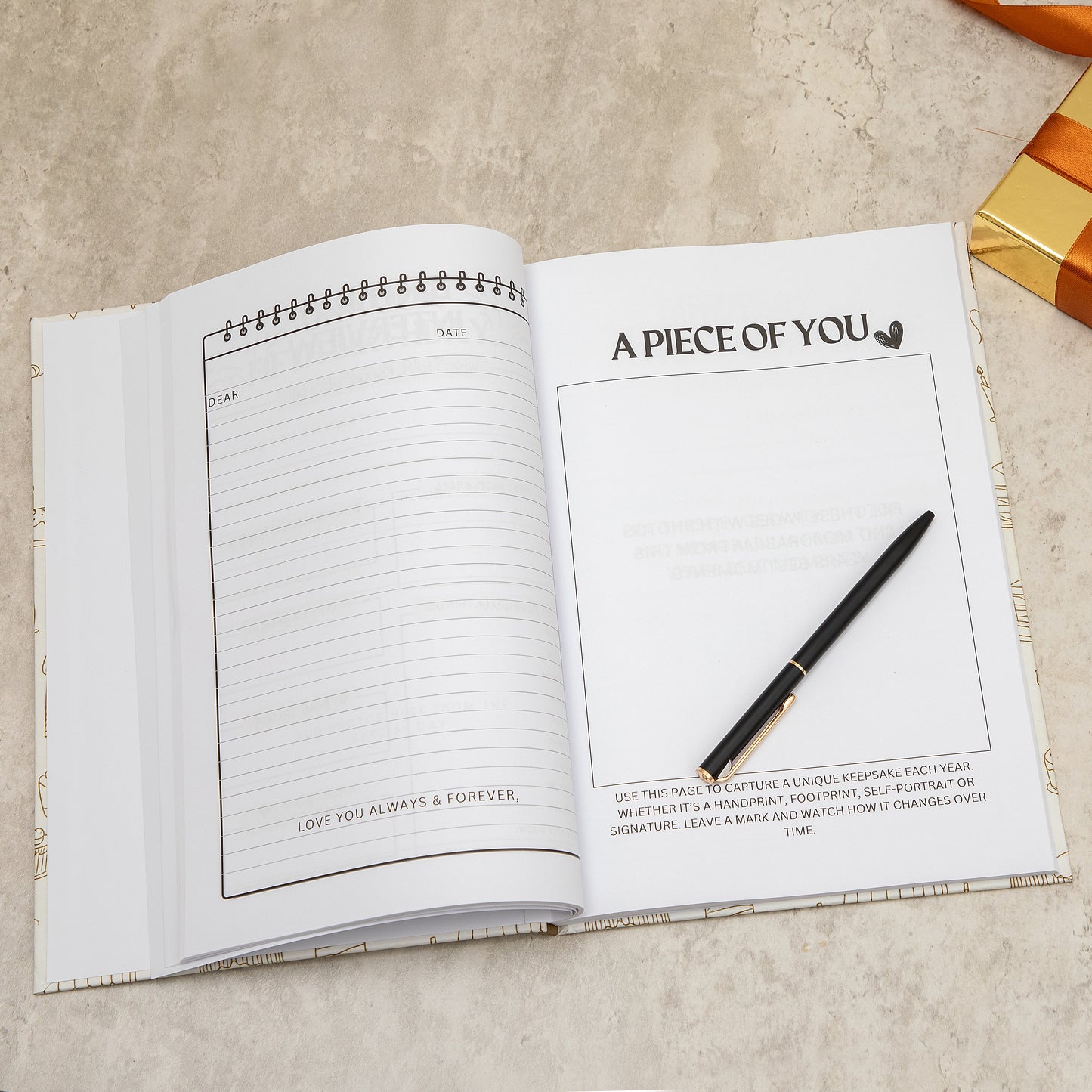Pages inside one year wiser book by EMF publishing to capture a keepsake