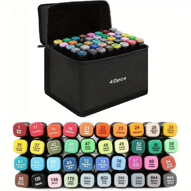 40 Colours Dual Tips Alcohol Markers