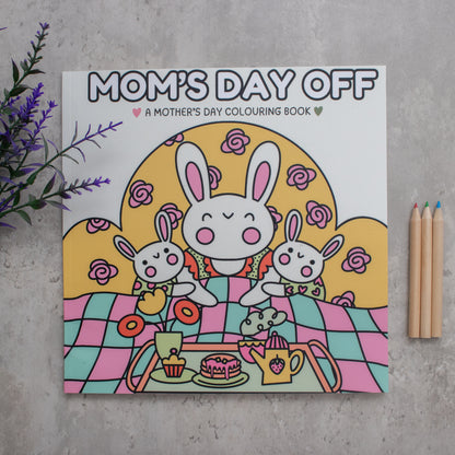 A colouring book by EMF publishing for mothers day titled mom's day off