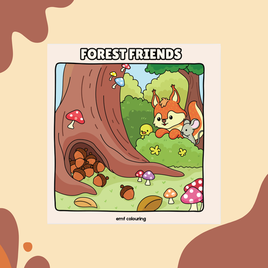 Forest Friends: Woodland Friends and Nature Colouring Book