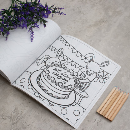 A colouring page from mom's day off which is a book perfect for mother's day 